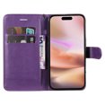 thumbnail image 3 of for iPhone 16 Wallet Case, with Credit Card Holder and Wrist Strap, RFID Blocking PU Leather Flip Magnetic Cell Phone Cover Case for iPhone 16, Purple, 3 of 8
