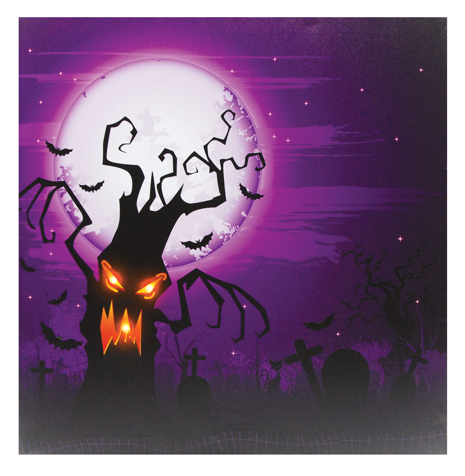 20" Light Up Halloween Scene Canvas Wall Picture Home Decor Decoration