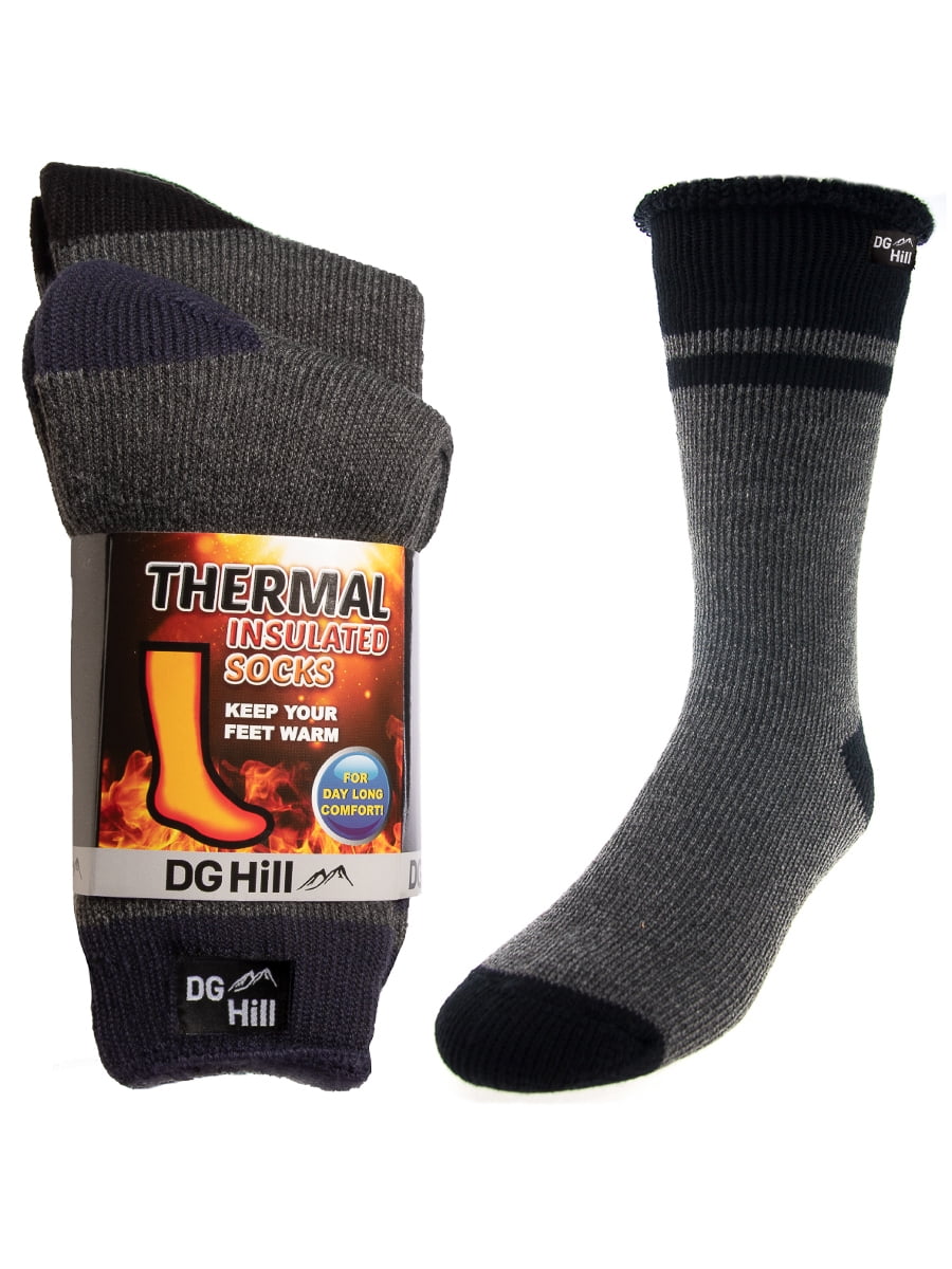 2pk DG Hill Girls and Boys Kids Thermal Winter Socks Thick Insulated Heated Boot Socks for Cold Weather 