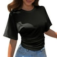 thumbnail image 5 of MNCEKFOD Womens T Shirt Summer Minimalist Round Neck Half Sleeve Tshirts Loose Fit Daily Wear Leisure Tee Shirts Black XXL, 5 of 5