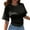 Black, variant on Women's Korean Style Round Neck Short Sleeve T-Shirt Summer Fashion Loose Fit Casual Top All Comfortable Tee