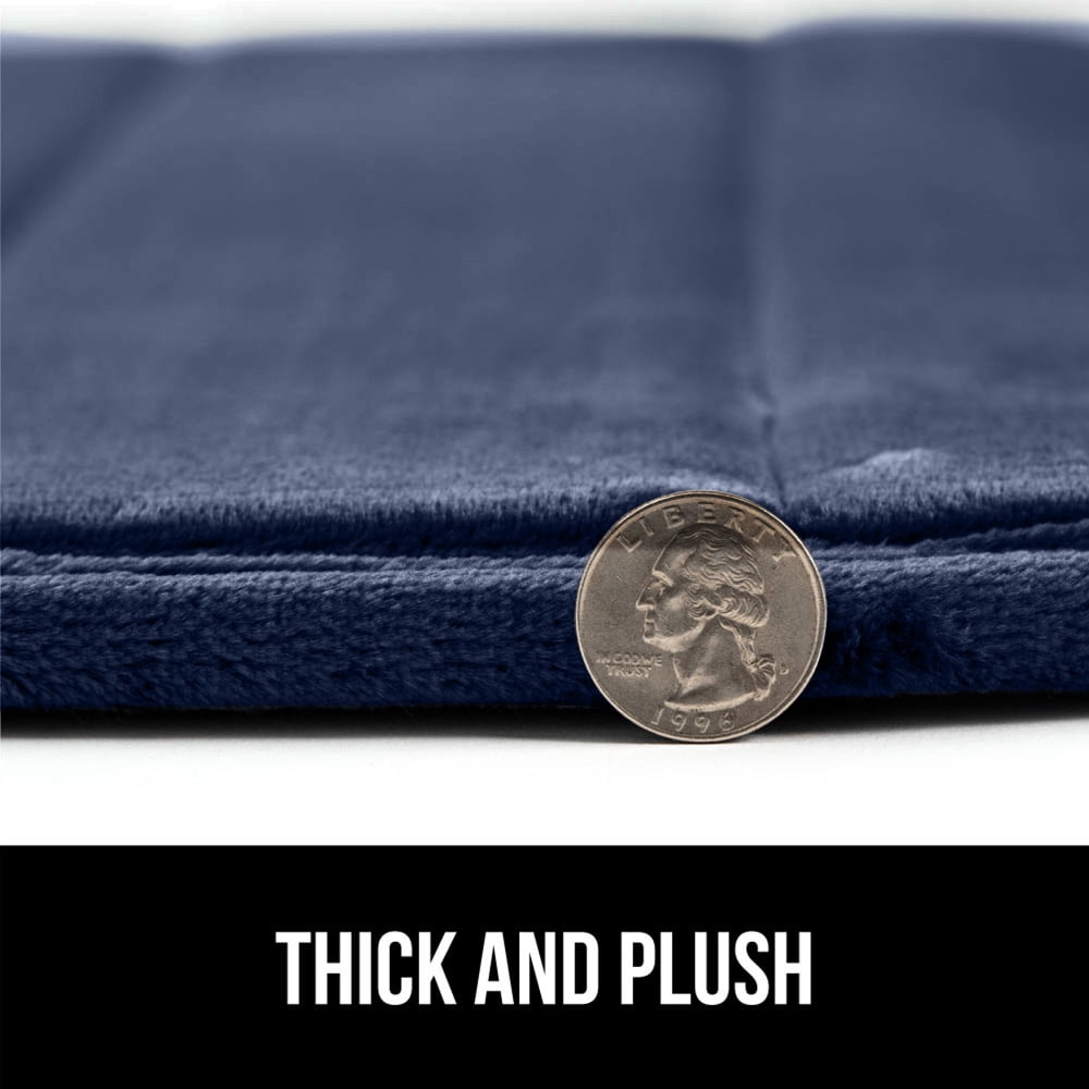 GORILLA GRIP Bathroom Rug, Soft Absorbent Memory Foam Shower Floor Mat, 36x24 Navy Blue
