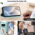 thumbnail image 5 of Wallet Leather Case For Motorola Moto G Stylus 5G 2025 6.7",With Card Holder,Wristband, Shockproof Kickstand Embossed Happy Pattern Phone Case,Light Green, 5 of 8