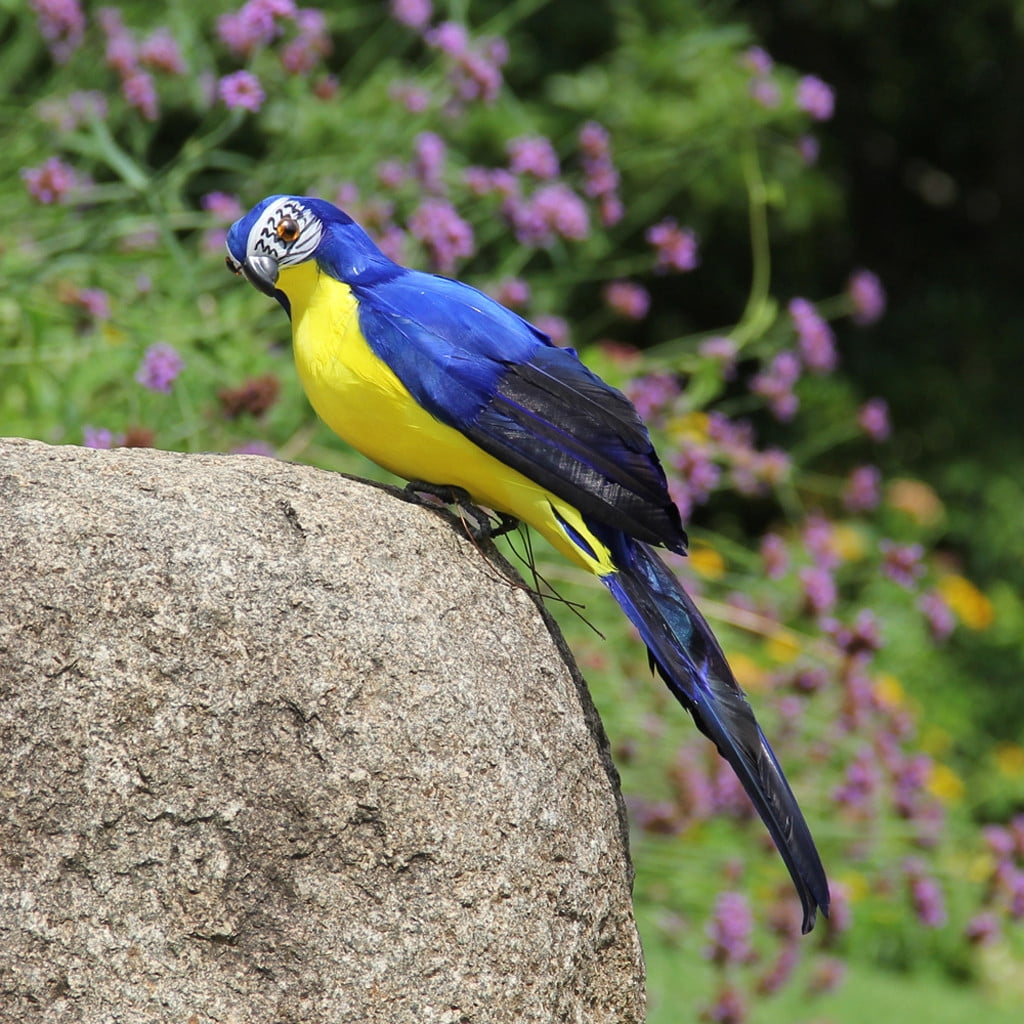 6 Colors Fake Parrot Artificial Birds Model Outdoor Home Garden Lawn Tree Decor 