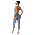 thumbnail image 2 of Hansber Women Shiny Rhinestone Gymnastics Leotard Sleeveless Dance Unitards One Piece Figure Skating Bodysuit Grey XL, 2 of 6