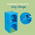 thumbnail image 6 of ECR4Kids Tri-Me Table and Cube Chair Play Set, Multipurpose Furniture, Blue, 3-Piece, 6 of 9