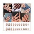 thumbnail image 5 of Press On Nails French Tip Nails Oval Nail Tips Glossy Fake Nails False Nails With Design Full Cover Acrylic Nails, 5 of 5