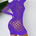 thumbnail image 4 of Levmjia Women Fishnet Mini Dress Long Sleeve Sheer Hollow Out Solid Color Tight Bodycon Lingerie Spring Summer Home Sleep Breathable Stretchy Club Night Party, 4 of 4