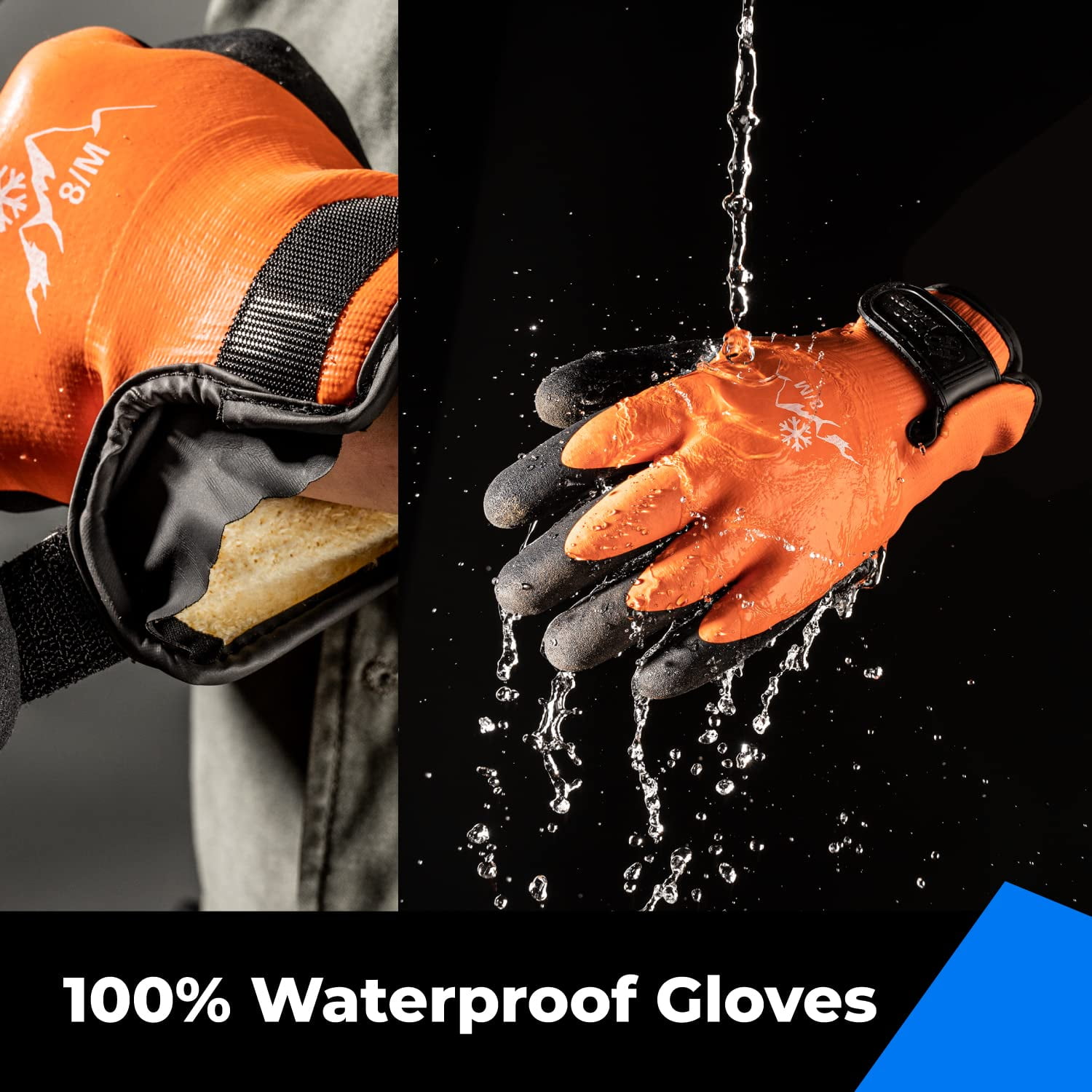 DULFINE 100% Waterproof Winter Work Gloves For Men, High Dexterity