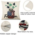 thumbnail image 5 of 4th of July Pillow Covers 18x18 Set of 4 Independence Day Memorial Day Patriotic Farmhouse Decor Holiday Stars and USA Truck Summer Throw Pillow Case for Sofa, Bed, Couch, Car, Home Couch, 5 of 7