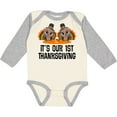thumbnail image 3 of Inktastic Twins First Thanksgiving Turkey Boys or Girls Long Sleeve Baby Bodysuit, 3 of 5