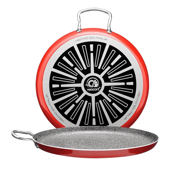 Comal Grande Antiadherente Tortillas Italianos Xtellar rojo 30cm