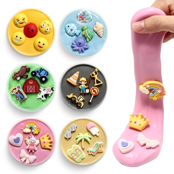 Special Supplies Charm Putty for Kids and Adults - Sensory Therapy Putty with Cute Charms, Builds Fine Motor Skills & Finger Strength (6 Pack)