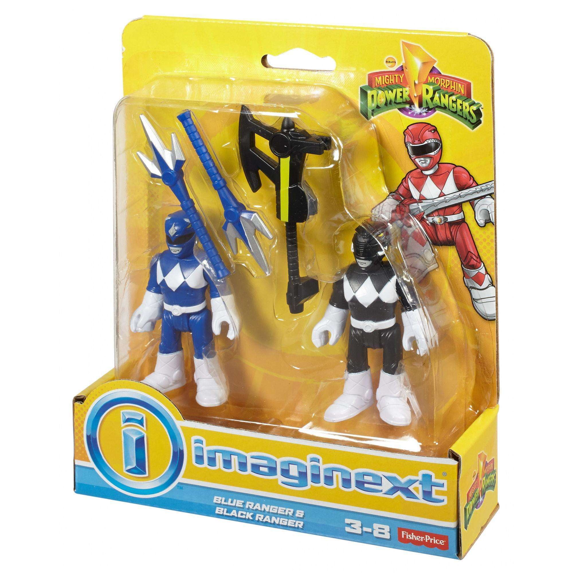 Imaginext Power Rangers Blue Ranger /& Black Ranger for Action Toy Play Figure