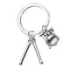 thumbnail image 1 of Llavero de tambor Baquetas de metal Llavero de percusión Llavero de tambor Llavero de nota musical Llavero de instrumento musical para mochila Bolso Bolso Colgante Plata, 1 of 6