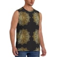 thumbnail image 2 of Bingfone Gold Mandala Pattern Men's Tank Tops Workout Sleeveless Tee Shirts Running Beach Tanks for Men-Large, 2 of 4