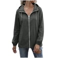 thumbnail image 6 of Hurxie Women's Waterproof Raincoat Lightweight Rain Jacket Hooded Adjustable Windbreaker Rain Coats with Pocket for Outdoor Dark Gray,S, 6 of 8