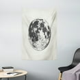 thumbnail image 1 of Full Moon Tapestry, High Detailed Sketchy Illustration of a Full Moon in Monochrome, Wall Hanging for Bedroom Living Room Dorm Decor, 40W X 60L Inches, Dark Grey White and Eggshell, by Ambesonne, 1 of 2