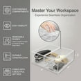 thumbnail image 6 of Classic Acrylic Paper Clip & Note Holder w/ Adjustable Divider - Desk Organizer for Office, 6 of 9