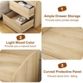 thumbnail image 4 of TROPOW Nightstand with 2 Drawers, 23.6" Modern Bed Side Table 2 Drawers End Table w/Storage Bedside Table with Handle Free Design for Bedroom, Living Room, Curved Profile Design, Natural Wood, 4 of 7