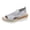 Grey, variant on Womens Platform Wedge Gladiator Sandals Stylish Comfortable Elastic Mesh Espadrilles Memory Foam Chunky High Heels Athletic Slip on Walking Summer Shoes Beige Size 8