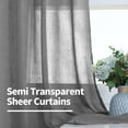 thumbnail image 3 of ZMLEVE Linen Dark Grey Sheer Curtains 72 Inch Length 2 Panels Set Grommet Privacy Light Filtering Window Curtain Panels for Living Room Bedroom, 2 Panels, 52 x 72 Inch, Dark Grey, 3 of 7