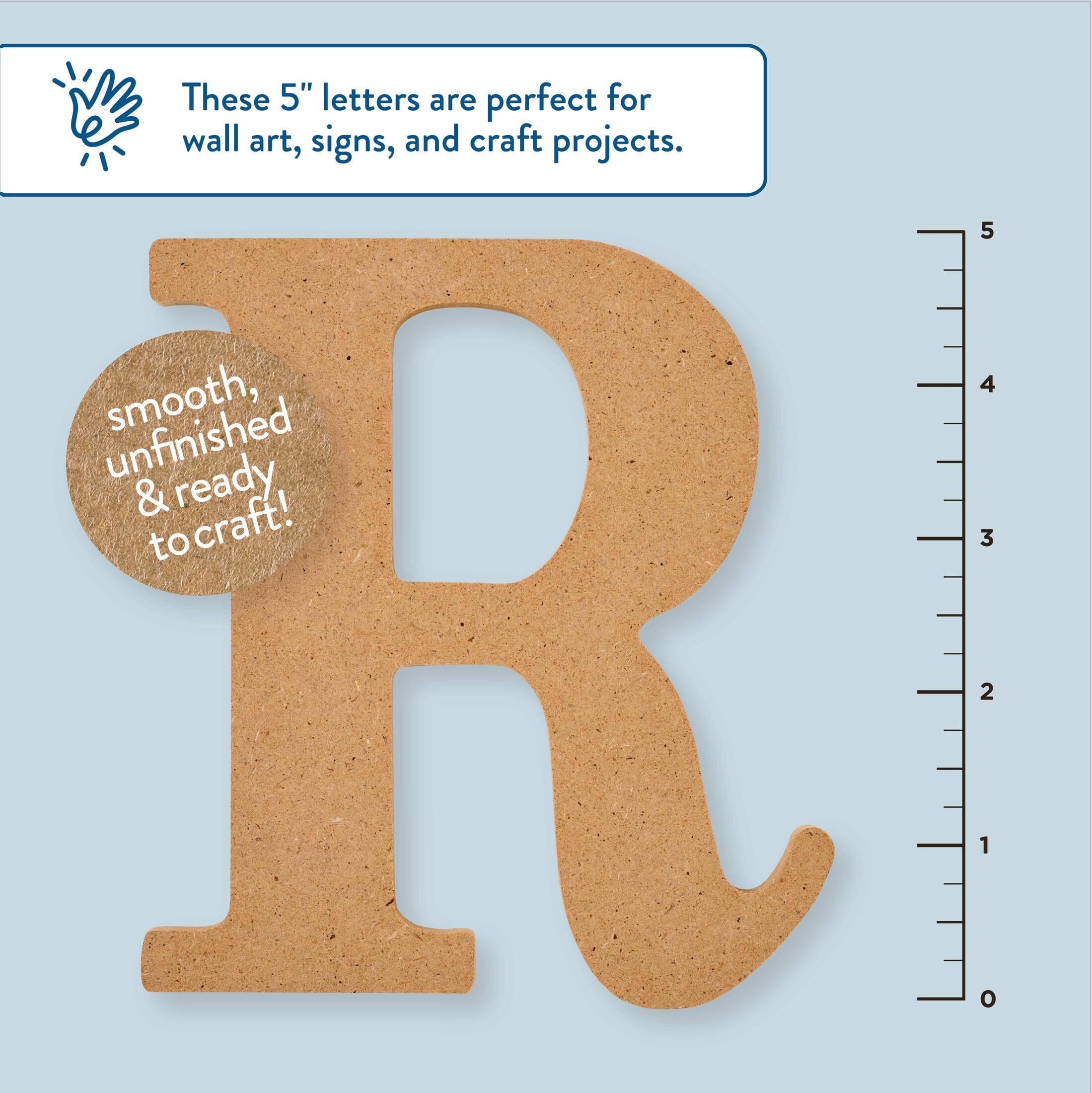 Plaid Unfinished Wood MDF 5" Letter for DIY Arts and Crafts, R