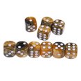 thumbnail image 4 of 10 Dados de acrílico D6 Zulema manchados Amarillo gris, 4 of 7