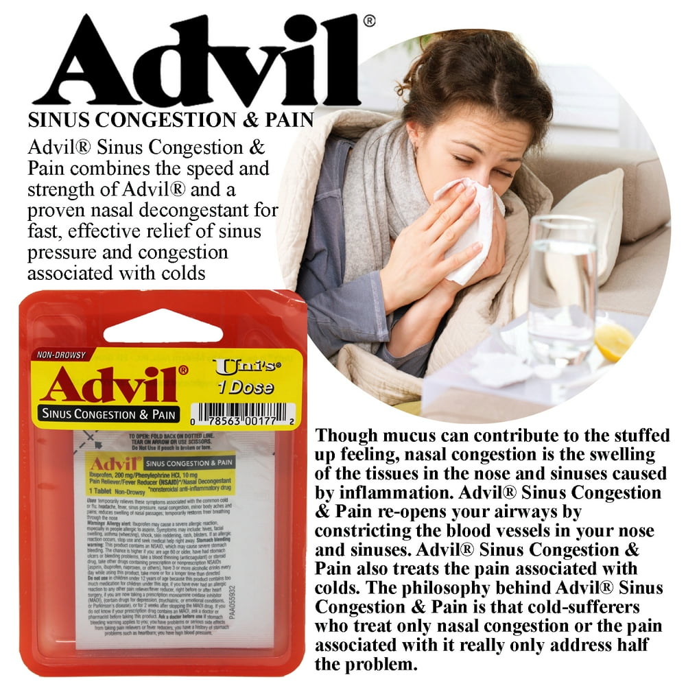 Uni's Advil Sinus Congestion and Pain Single Dose 6 Count (1 Tablet