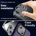 thumbnail image 6 of ELEHOLD for iPhone 15 Camera Lens Protector, Case Friendly Scratch Resistant Metal Camera Cover with 9H Tempered Glass Lens Protector Rings Accessories for iPhone 15 - Black, 6 of 7