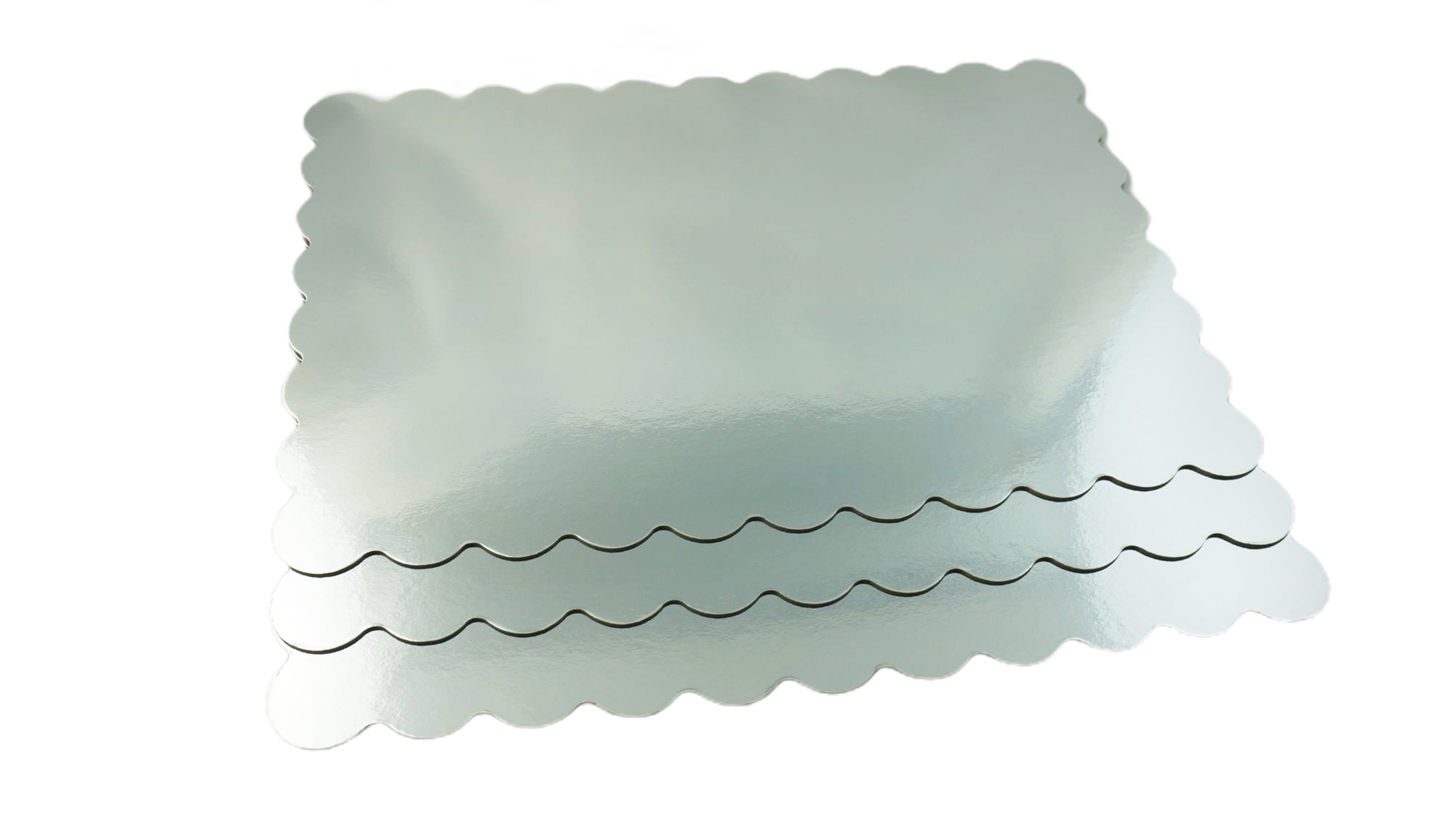 Way to Celebrate Silver Scallop Cake Board, 14x19 Inch, 3Count