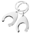 thumbnail image 3 of Shopping Trolley Coin Holder Keychain Made of Durable Zinc Alloy Silver Color Fits Key Ring 2 Pieces, 3 of 8