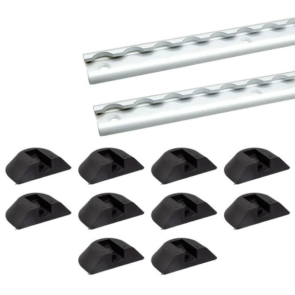 2Pcs 1 Foot Aluminum L-Track w/ 10Pcs End Cap for L-track Rails