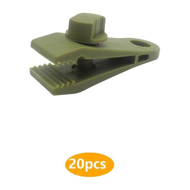 Soidarity Clip para toldo de lona de 20 piezas, abrazadera de fijación para caña de pescar de camión y ciclo de Camping carpas Verde