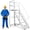 White, variant on INDEEDING 6 Step Rolling Ladder with Wheels & Handrails, 1200LBS Heavy Duty Rolling Step Ladder, Non-Slip Stair Ladder for Warehouse & Home Use(White)