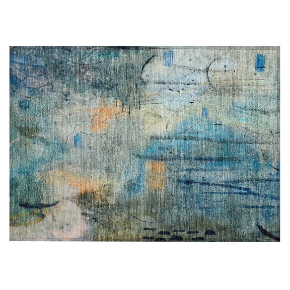 Dalyn Rugs Machine Washable Indoor/Outdoor Chantille ACN2032 Teal 1'8" x 2'6" Rug