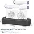 thumbnail image 5 of Wireless Portable Printer - Bluetooth Thermal Printer for Travel, Mobile Office, School, Home Compatible with iOS Android,Black, 5 of 6