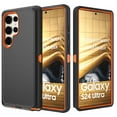 thumbnail image 5 of Xhy Samsung Galaxy S24 Plus Case Military Grade Heavy Duty Protection 3 in 1 Shockproof Armor Rugged Durable Detachable for Galaxy S24 Plus Phone - Black+Orange, 5 of 7