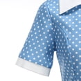 thumbnail image 5 of FRSASU Women's Notch Lapel Vintage Short Sleeve Cocktail Swing Dress Polka Dot 1950s Rockabilly Prom Midi Dress Blue, 5 of 8