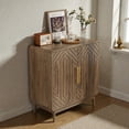 thumbnail image 3 of Tcbosik 2-Door Small Cabinet, Buffet Sideboard with Adjustable Shelf, Modern Accent Cabinet, Cupboard for Kitchen, Dining Room, Living Room, Easy Assembly, Walnut, 3 of 7
