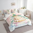 thumbnail image 3 of jejeloiu Marry Xmas Cake Bedding Comforter Set 7-Piece,Christmas Tree King Bedding Sets,Little Bear Biscuit Bed Sheets For Boys Girls,Lightweight Bedroom Decoration Reversible, 3 of 8