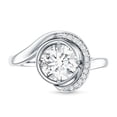 thumbnail image 4 of Lab Created 1 Carat Diamond Engagement Ring - EF-VS Quality - Ideal For Gift, 925 Sterling Silver, US 4.00, 4 of 8