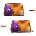 thumbnail image 2 of Lsque Pikmin Pattern Genuine Leather Makeup Bag Cosmetic Pouch Travel Organizer Toiletry Clutch Large Capacity Travel Cosmetic Bag, 2 of 6