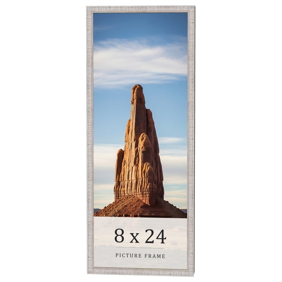 8x24 Frame White Real Wood Picture Frame Width 0.75 inches | Interior Frame Depth 0.5 inches |
