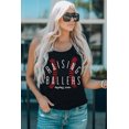 thumbnail image 1 of ABPHQTO Camiseta sin mangas negra con espalda cruzada y estampado de béisbol Raising Ballers para mujer, 1 of 5