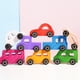 thumbnail image 2 of Mini coche de madera de 8 piezas, pintura DIY, juguete educativo para edades tempranas, bloques de construcción, juego de equilibrio apilable para, 2 of 9