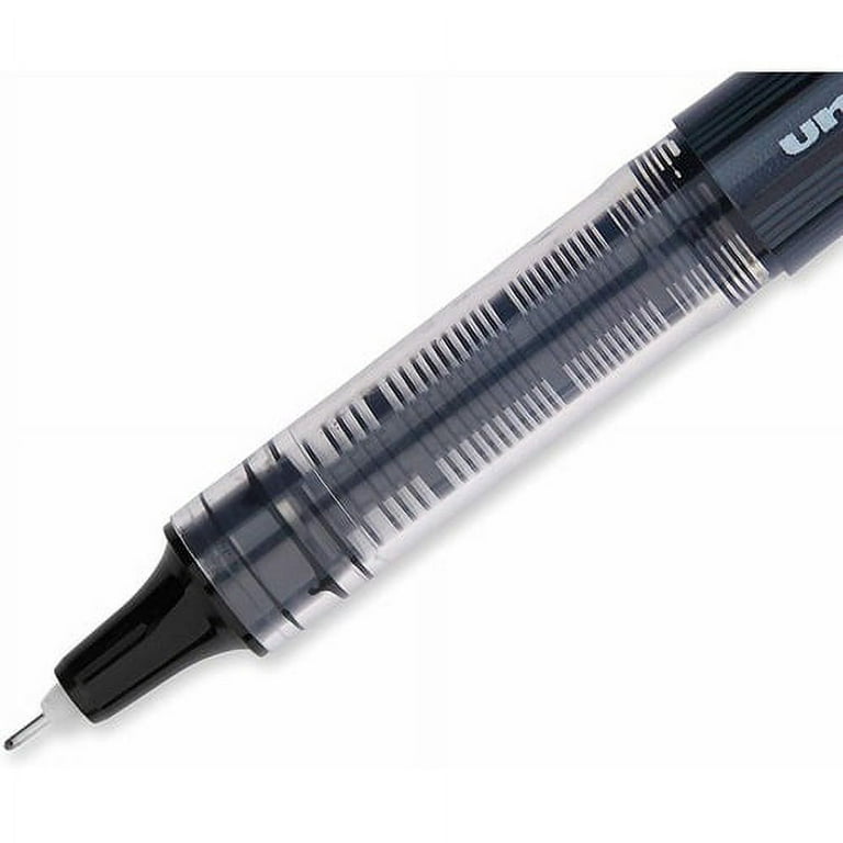 Uniball Vision Needle Rollerball Pens, Black Pens Pack of 5, Micro