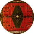 thumbnail image 1 of Ahgly Company Indoor Round Persian Yellow Traditional Area Rugs, 3' Round, 1 of 4