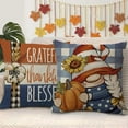 thumbnail image 4 of Thanksgiving Gnome Decorative Throw Pillow Covers 18 x 18 Set of 4, Grateful Thankful Blessed Porch Patio Outdoor Pillowcase, Faith Family Fall Autumn Plaid Farmhouse Cushion Case Home Decor, 4 of 6
