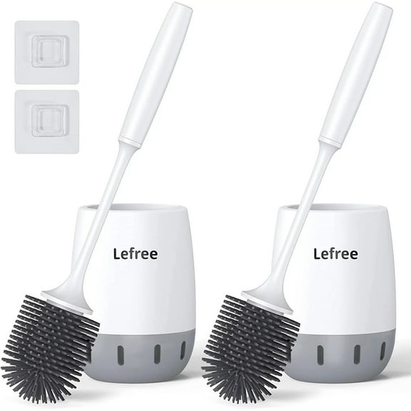 Lefree Toilet Brush and Caddy Bowl Cleaner Holder Set for Bathroom (2Pack)